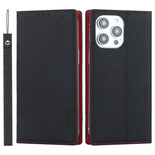 Litchi Texture Genuine Leather Phone Case, For iPhone 14 Pro Max, For iPhone 14 Pro, For iPhone 14, For iPhone 14 Plus