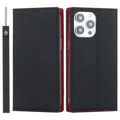 Litchi Texture Genuine Leather Phone Case, For iPhone 14 Pro Max, For iPhone 14 Pro, For iPhone 14, For iPhone 14 Plus