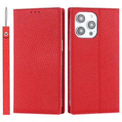 Litchi Texture Genuine Leather Phone Case, For iPhone 14 Pro Max, For iPhone 14 Pro, For iPhone 14, For iPhone 14 Plus