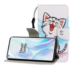 Colored Drawing Horizontal Flip Leather Case with Holder & Card Slot & Wallet, For One Plus 8