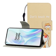 Colored Drawing Horizontal Flip Leather Case with Holder & Card Slot & Wallet, For One Plus 8