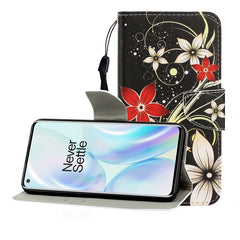 Colored Drawing Horizontal Flip Leather Case with Holder & Card Slot & Wallet, For One Plus 8