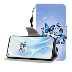 Colored Drawing Horizontal Flip Leather Case with Holder & Card Slot & Wallet, For One Plus 8