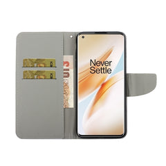 Colored Drawing Horizontal Flip Leather Case with Holder & Card Slot & Wallet, For One Plus 8 Pro