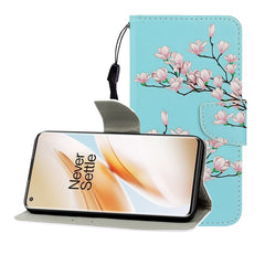 Colored Drawing Horizontal Flip Leather Case with Holder & Card Slot & Wallet, For One Plus 8 Pro