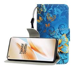 Colored Drawing Horizontal Flip Leather Case with Holder & Card Slot & Wallet, For One Plus 8 Pro