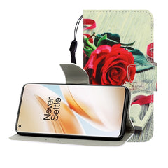 Colored Drawing Horizontal Flip Leather Case with Holder & Card Slot & Wallet, For One Plus 8 Pro