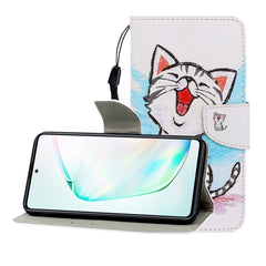 Colored Drawing Horizontal Flip Leather Case with Holder & Card Slot & Wallet, For Galaxy A81