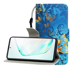 Colored Drawing Horizontal Flip Leather Case with Holder & Card Slot & Wallet, For Galaxy A81