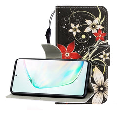 Colored Drawing Horizontal Flip Leather Case with Holder & Card Slot & Wallet, For Galaxy A81