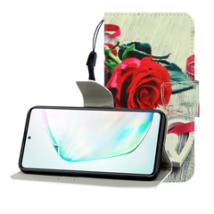 Colored Drawing Horizontal Flip Leather Case with Holder & Card Slot & Wallet, For Galaxy A81