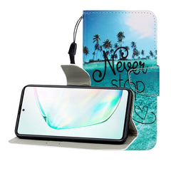 Colored Drawing Horizontal Flip Leather Case with Holder & Card Slot & Wallet, For Galaxy A91