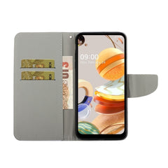 Colored Drawing Horizontal Flip Leather Case with Holder & Card Slot & Wallet, For LG K61