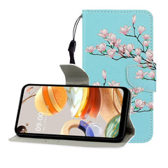 Colored Drawing Horizontal Flip Leather Case with Holder & Card Slot & Wallet, For LG K61