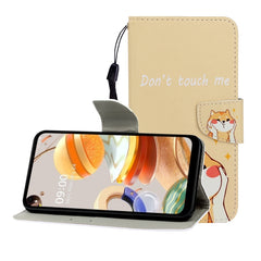 Colored Drawing Horizontal Flip Leather Case with Holder & Card Slot & Wallet, For LG K61