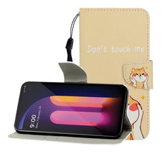 Colored Drawing Horizontal Flip Leather Case with Holder & Card Slot & Wallet, For LG V60