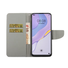 Colored Drawing Horizontal Flip Leather Case with Holder & Card Slot & Wallet, For Huawei Nova 7