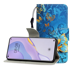 Colored Drawing Horizontal Flip Leather Case with Holder & Card Slot & Wallet, For Huawei Nova 7