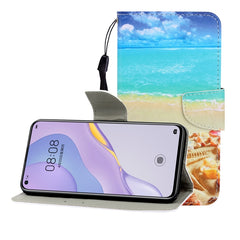 Colored Drawing Horizontal Flip Leather Case with Holder & Card Slot & Wallet, For Huawei Nova 7