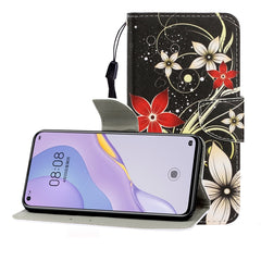 Colored Drawing Horizontal Flip Leather Case with Holder & Card Slot & Wallet, For Huawei Nova 7