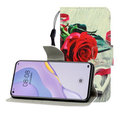 Colored Drawing Horizontal Flip Leather Case with Holder & Card Slot & Wallet, For Huawei Nova 7