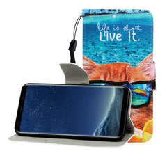 Colored Drawing Horizontal Flip Leather Case with Holder & Card Slot & Wallet