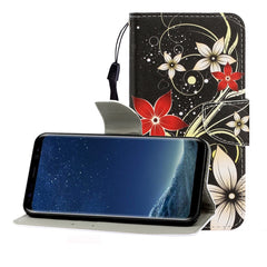 Colored Drawing Horizontal Flip Leather Case with Holder & Card Slot & Wallet