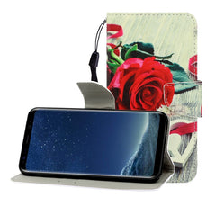 Colored Drawing Horizontal Flip Leather Case with Holder & Card Slot & Wallet