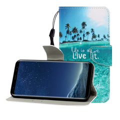 Colored Drawing Horizontal Flip Leather Case with Holder & Card Slot & Wallet