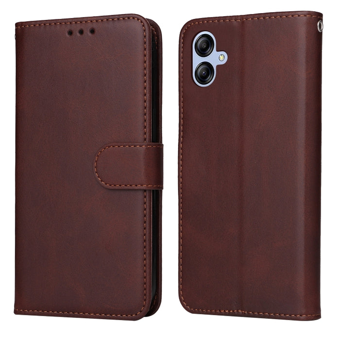 For Samsung Galaxy A04e Classic Calf Texture Flip Leather Phone Case(Brown)
