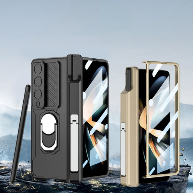 GKK Integrated Magnetic Folding Phone Case with Pen Case, For Samsung Galaxy Z Fold4
