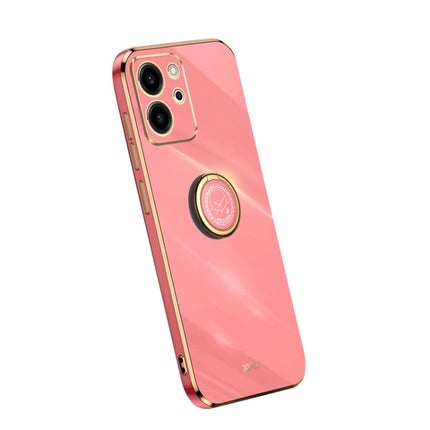 XINLI Straight Edge Electroplate TPU Phone Case with Ring, For Honor 80 SE 5G