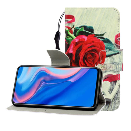 Colored Drawing Horizontal Flip Leather Case with Holder & Card Slot & Wallet, For Huawei P Smart Z / Y9 Prime (2019)