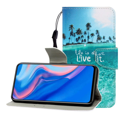 Colored Drawing Horizontal Flip Leather Case with Holder & Card Slot & Wallet, For Huawei P Smart Z / Y9 Prime (2019)