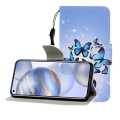 Colored Drawing Horizontal Flip Leather Case with Holder & Card Slot & Wallet, For Huawei Honor 30