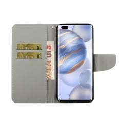 Colored Drawing Horizontal Flip Leather Case with Holder & Card Slot & Wallet, For Huawei Honor 30 Pro