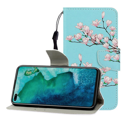 Colored Drawing Horizontal Flip Leather Case with Holder & Card Slot & Wallet, For Huawei Honor V30 / V30 Pro