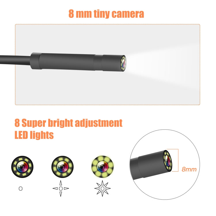 P40 8mm HD Waterproof Portable Integrated Hand-held Vertical Screen Industry Endoscope, 2m, 5m, 10m