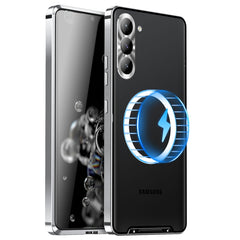 MagSafe Magnetic Frosted Metal Phone Case, For Samsung Galaxy S23 5G, For Samsung Galaxy S23+ 5G, For Samsung Galaxy S23 Ultra 5G