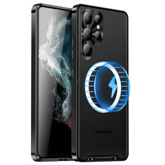 MagSafe Magnetic Frosted Metal Phone Case, For Samsung Galaxy S23 5G, For Samsung Galaxy S23+ 5G, For Samsung Galaxy S23 Ultra 5G
