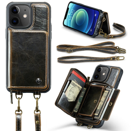 JEEHOOD C22 Series Zipper Wallet Leather Phone Case with Dual Lanyard