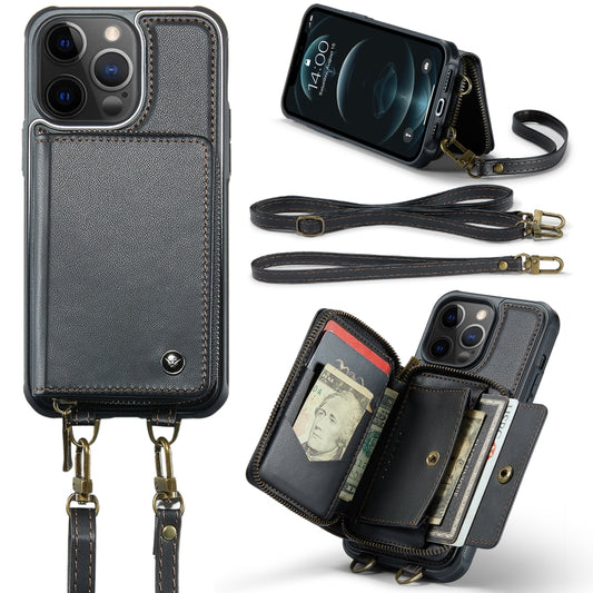 JEEHOOD C22 Series Zipper Wallet Leather Phone Case with Dual Lanyard, For iPhone 12 Pro Max, For iPhone 11, For iPhone 11 Pro, For iPhone 11 Pro Max