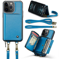 JEEHOOD C22 Series Zipper Wallet Leather Phone Case with Dual Lanyard, For iPhone 12 Pro Max, For iPhone 11, For iPhone 11 Pro, For iPhone 11 Pro Max