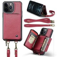 JEEHOOD C22 Series Zipper Wallet Leather Phone Case with Dual Lanyard, For iPhone 12 Pro Max, For iPhone 11, For iPhone 11 Pro, For iPhone 11 Pro Max