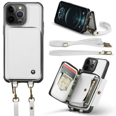 JEEHOOD C22 Series Zipper Wallet Leather Phone Case with Dual Lanyard, For iPhone 12 Pro Max, For iPhone 11, For iPhone 11 Pro, For iPhone 11 Pro Max