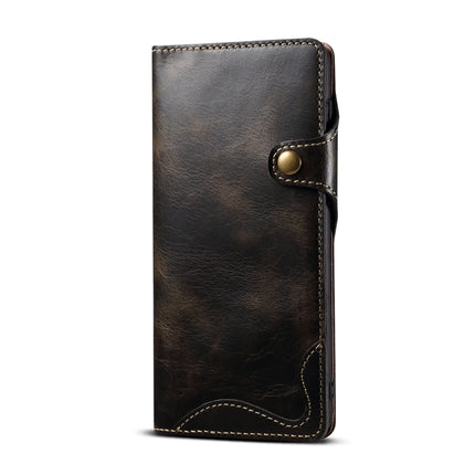 Denior Oil Wax Cowhide Magnetic Button Leather Phone Case, For Samsung Galaxy S23 5G, For Samsung Galaxy S23+ 5G, For Samsung Galaxy S23 Ultra 5G