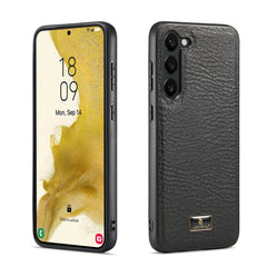 Fierre Shann Leather Texture Phone Back Cover Case, For Samsung Galaxy S23 5G, For Samsung Galaxy S23+ 5G, For Samsung Galaxy S23 Ultra 5G