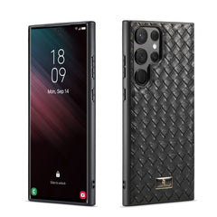 Fierre Shann Leather Texture Phone Back Cover Case, For Samsung Galaxy S23 5G, For Samsung Galaxy S23+ 5G, For Samsung Galaxy S23 Ultra 5G
