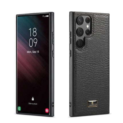 Fierre Shann Leather Texture Phone Back Cover Case, For Samsung Galaxy S23 5G, For Samsung Galaxy S23+ 5G, For Samsung Galaxy S23 Ultra 5G