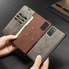 DG.MING Crazy Horse Texture Flip Detachable Magnetic Leather Case with Holder & Card Slots & Wallet, For Galaxy S20+